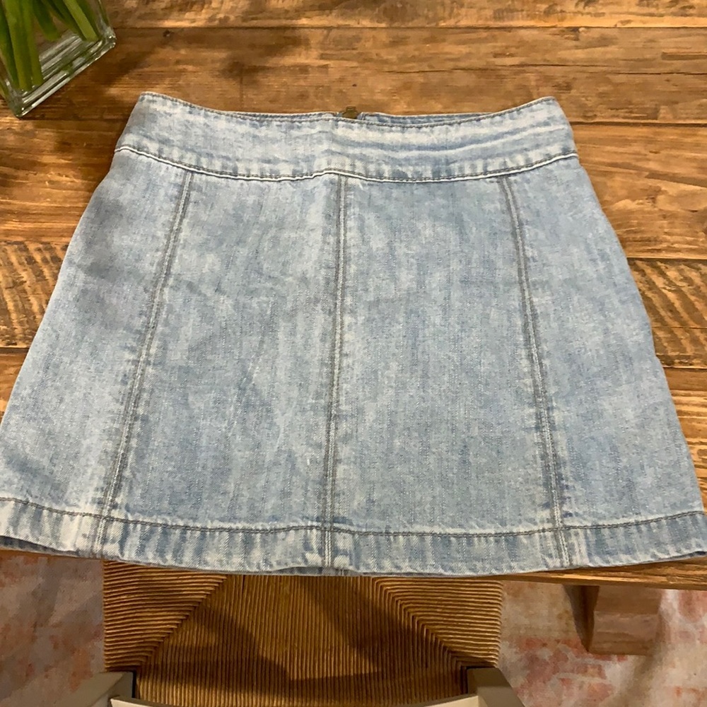 Free People light wash jean skirt.